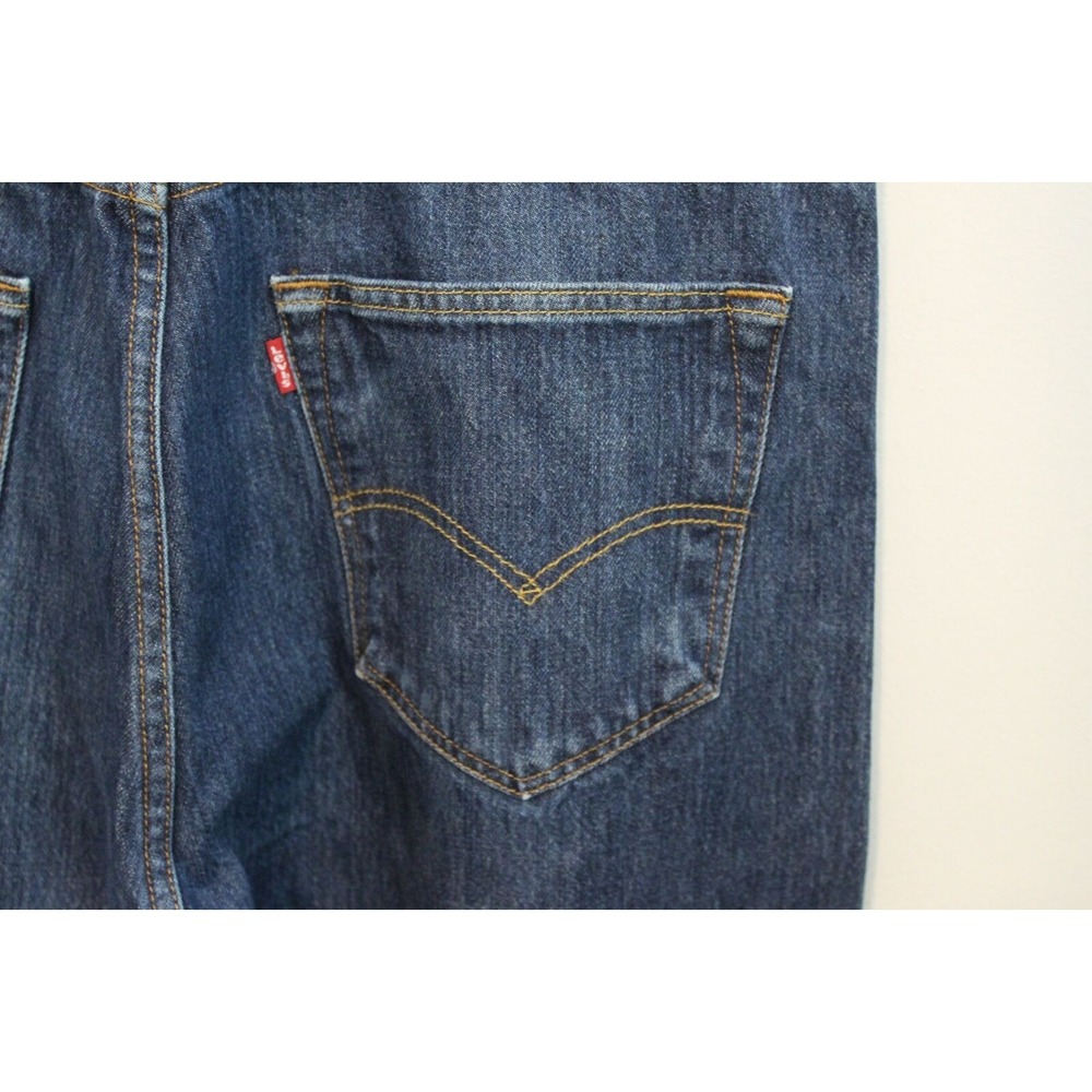 Levi's 501 Button Fly Denim Jeans Dark Wash Men's Size 38 Classic Straight Work - Picture 5 of 9